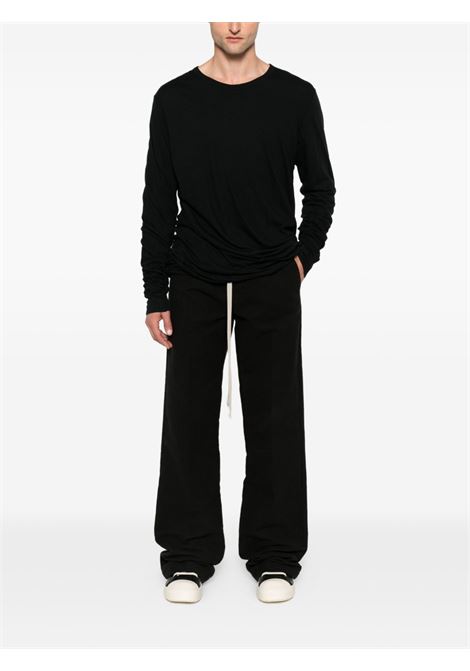 Black cotton-blend straight-leg trousers Rick owens - men RICK OWENS | RU02E1378TE09